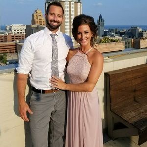 Bridesmaid open back maxi dress